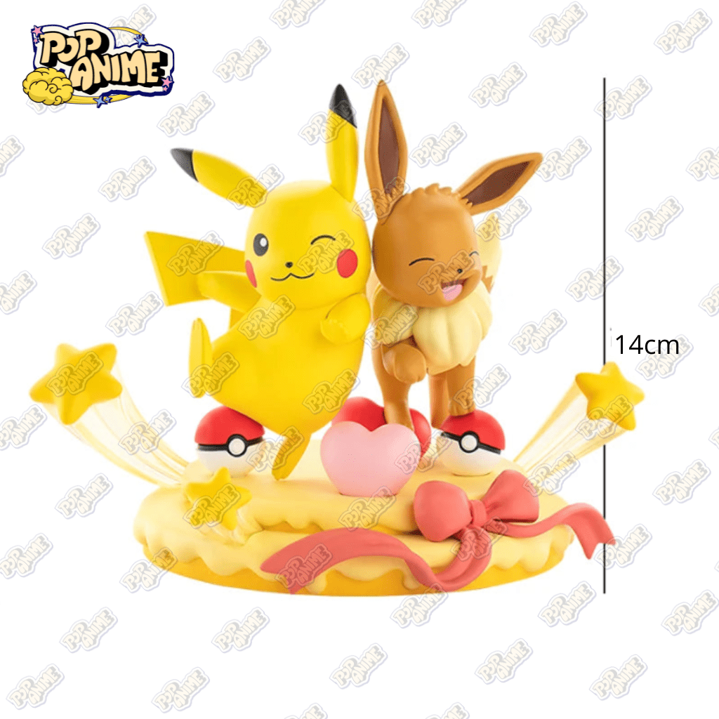 Figurine Pokémon Pikachu & Évoli Grand Format