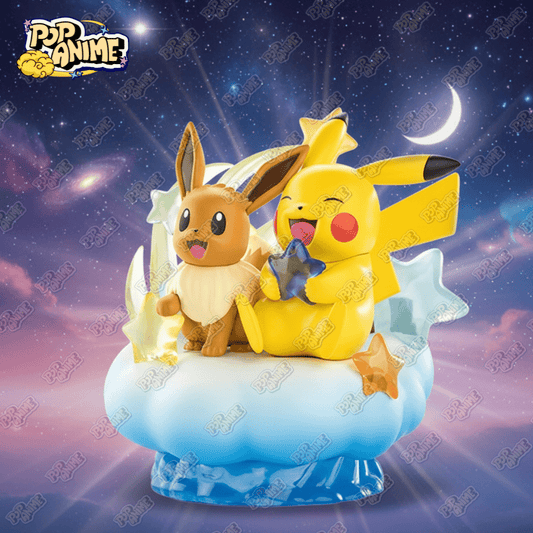 Figurine Pokémon Pikachu & Évoli sur Nuage