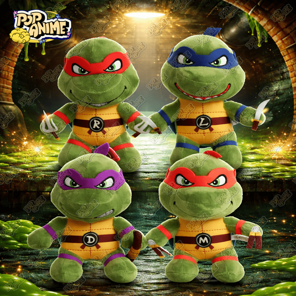 Pack de 4 peluches Tortues Ninja - Leornado, Donatello, Raphaël et michelangelo